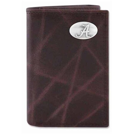 Zeppelinproducts ZeppelinProducts UAL-IWT2-WRNK-BRW Alabama Trifold Wrinkle Leather Wallet UAL-IWT2-WRNK-BRW